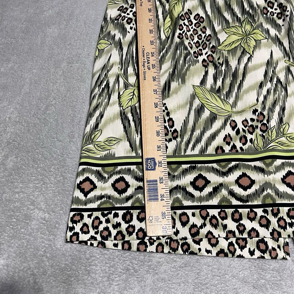 Vintage Kathie Lee Dress‎ Womens 10 Green Leaf Shift Short Sleeve 90s Y2K Beach - Picture 3 of 9